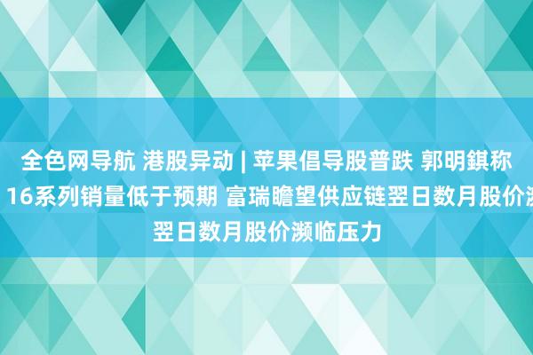 全色网导航 港股异动 | 苹果倡导股普跌 郭明錤称iPhone 16系列销量低于预期 富瑞瞻望供应链翌日数月股价濒临压力