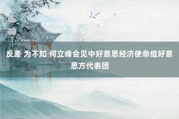 反差 为不知 何立峰会见中好意思经济使命组好意思方代表团