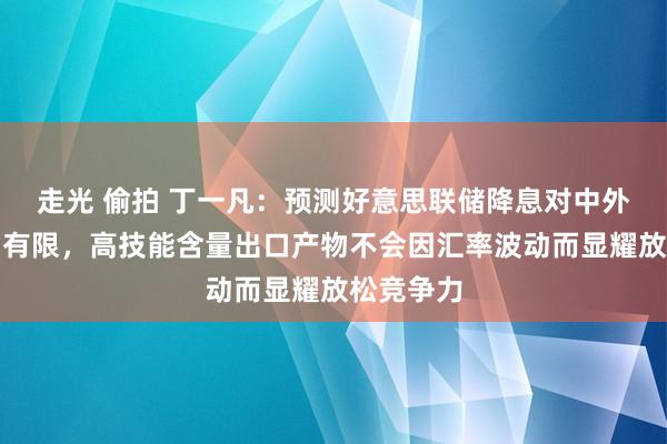 走光 偷拍 丁一凡：预测好意思联储降息对中外洋贸影响有限，高技能含量出口产物不会因汇率波动而显耀放松竞争力