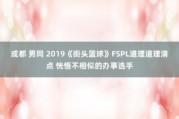 成都 男同 2019《街头篮球》FSPL道理道理清点 恍悟不相似的办事选手