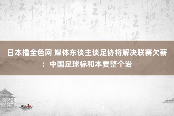 日本撸全色网 媒体东谈主谈足协将解决联赛欠薪：中国足球标和本要整个治