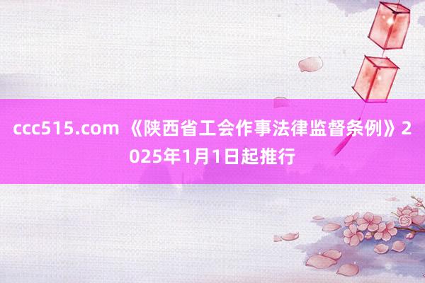 ccc515.com 《陕西省工会作事法律监督条例》2025年1月1日起推行