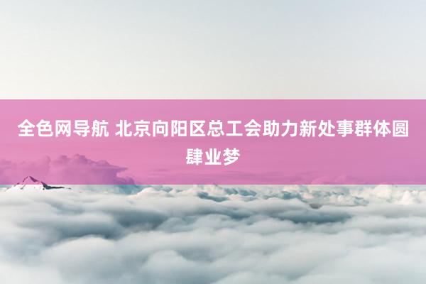 全色网导航 北京向阳区总工会助力新处事群体圆肆业梦