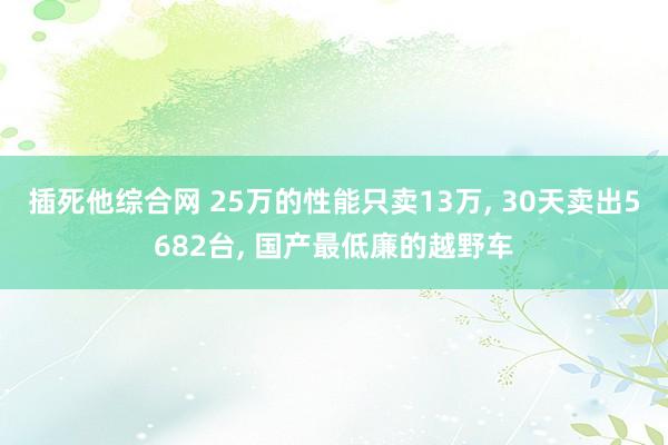 插死他综合网 25万的性能只卖13万， 30天卖出5682台， 国产最低廉的越野车