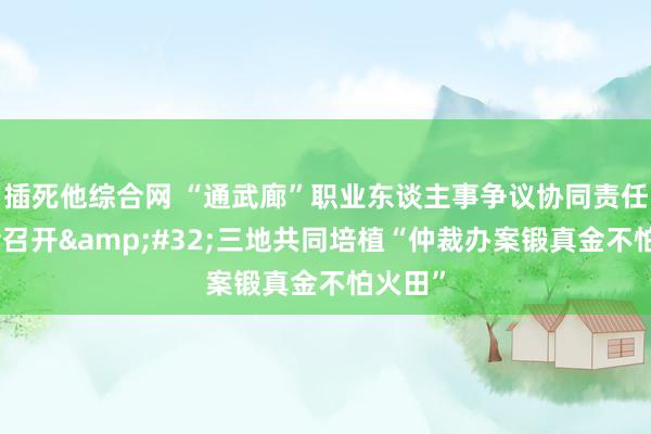 插死他综合网 “通武廊”职业东谈主事争议协同责任茶话会召开&#32;三地共同培植“仲裁办案锻真金不怕火田”