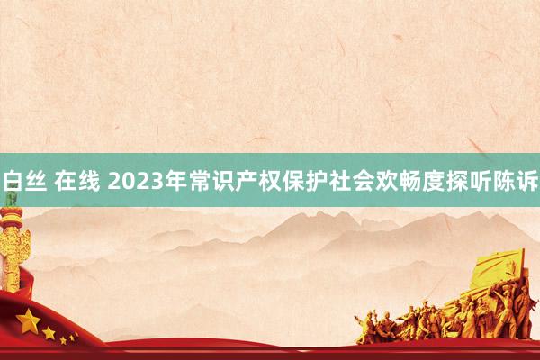 白丝 在线 2023年常识产权保护社会欢畅度探听陈诉