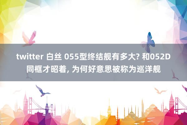 twitter 白丝 055型终结舰有多大? 和052D同框才昭着， 为何好意思被称为巡洋舰