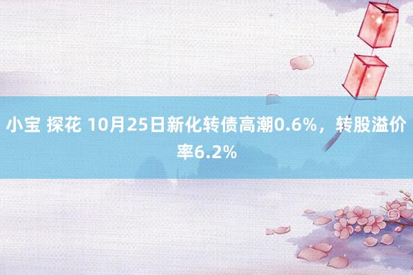 小宝 探花 10月25日新化转债高潮0.6%，转股溢价率6.2%