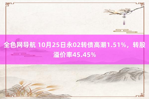 全色网导航 10月25日永02转债高潮1.51%，转股溢价率45.45%