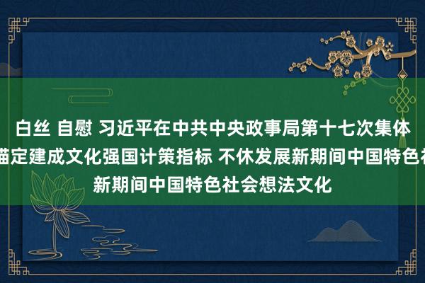 白丝 自慰 习近平在中共中央政事局第十七次集体学习时强调 锚定建成文化强国计策指标 不休发展新期间中国特色社会想法文化