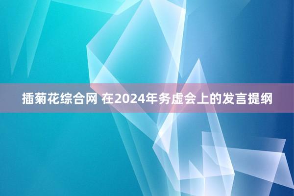 插菊花综合网 在2024年务虚会上的发言提纲