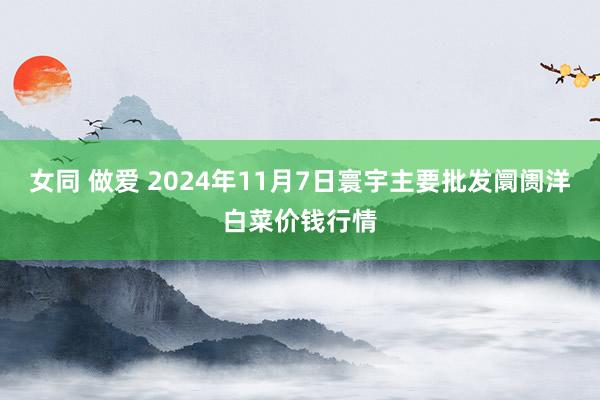 女同 做爱 2024年11月7日寰宇主要批发阛阓洋白菜价钱行情